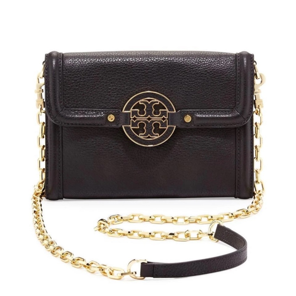 Tory Burch Black Crossbody Bag with Gold Chain